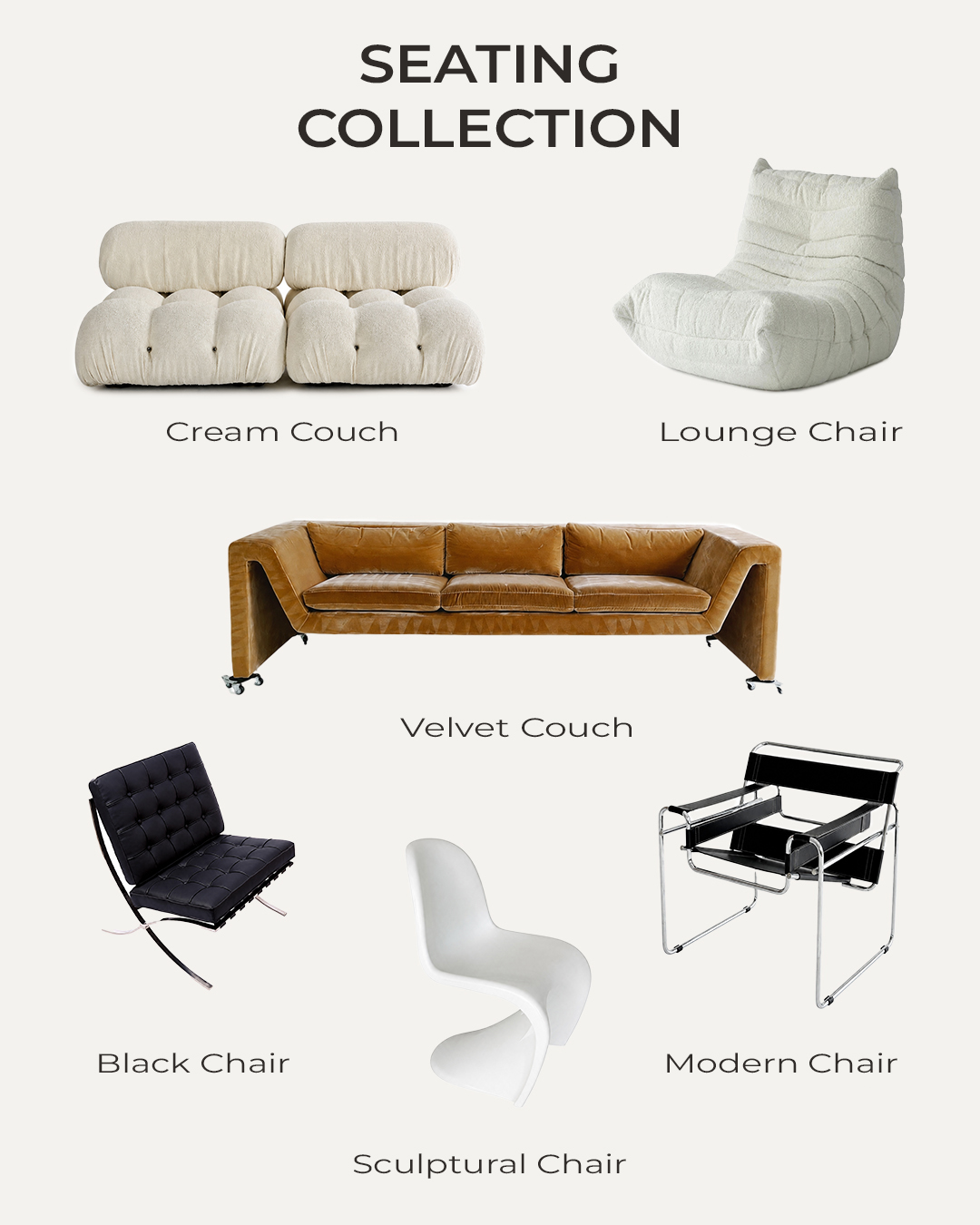 Furniture available in the 35MM Studio inventory, item 1